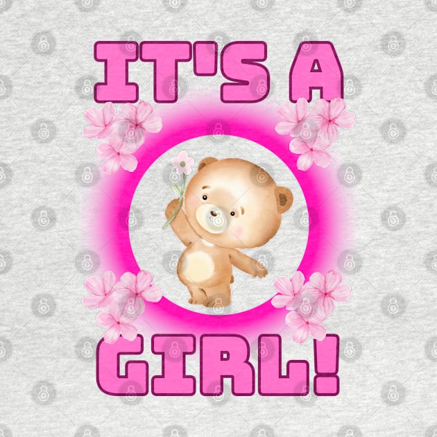 It's a girl revealing pink flowers and a cute bear. Fritts Cartoons by Shean Fritts 